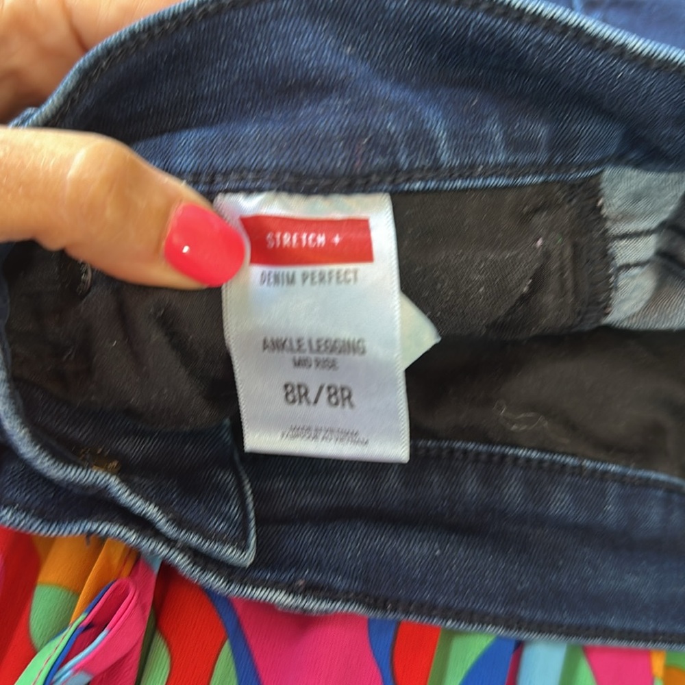 Express Women's Midnight Blue Stretch+ Denim Perfect ankle legging mid rise 8R - Picture 4 of 4